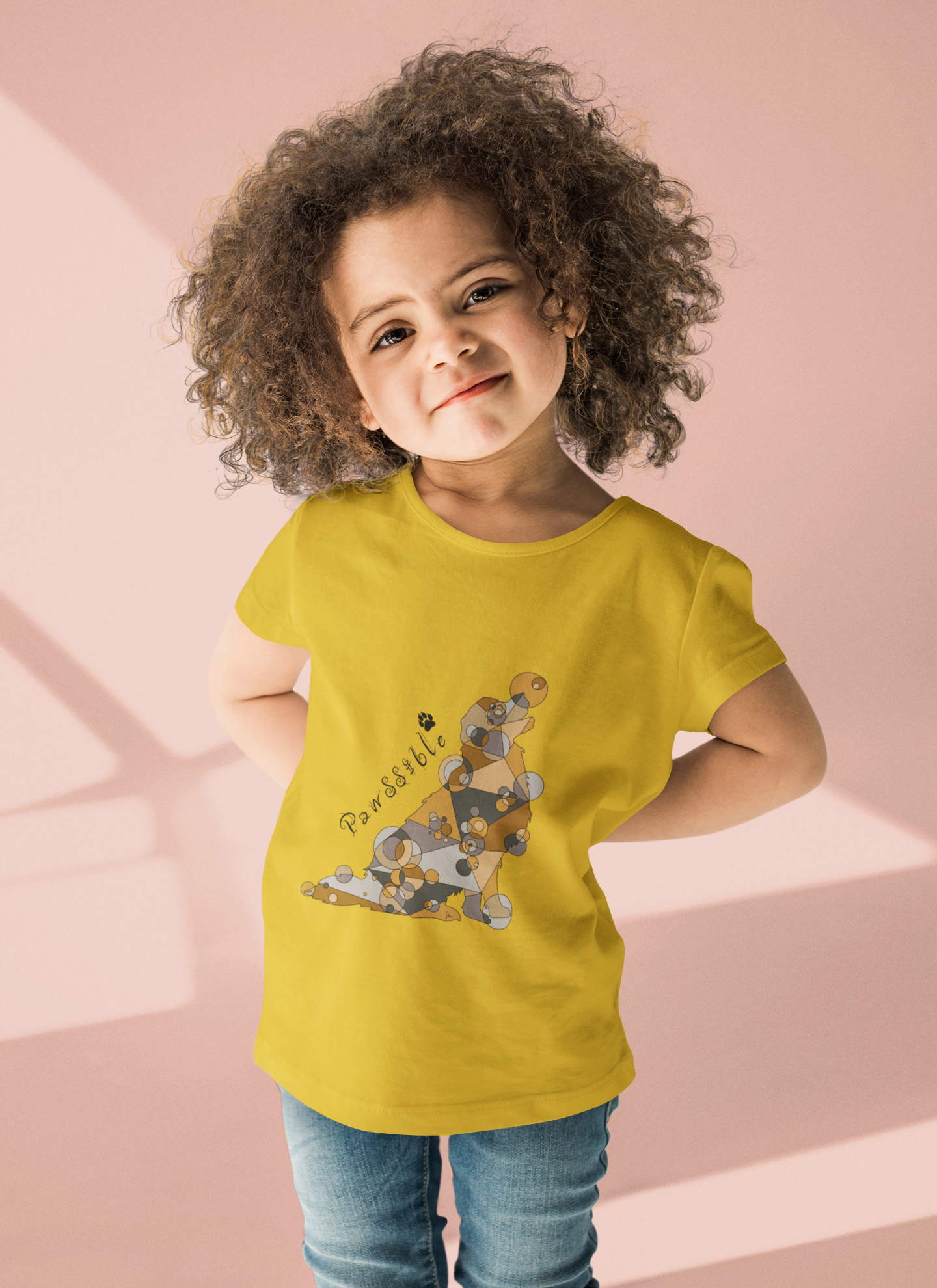 Toddler Unisex Geometric Dog Tee - Pawssible Edition