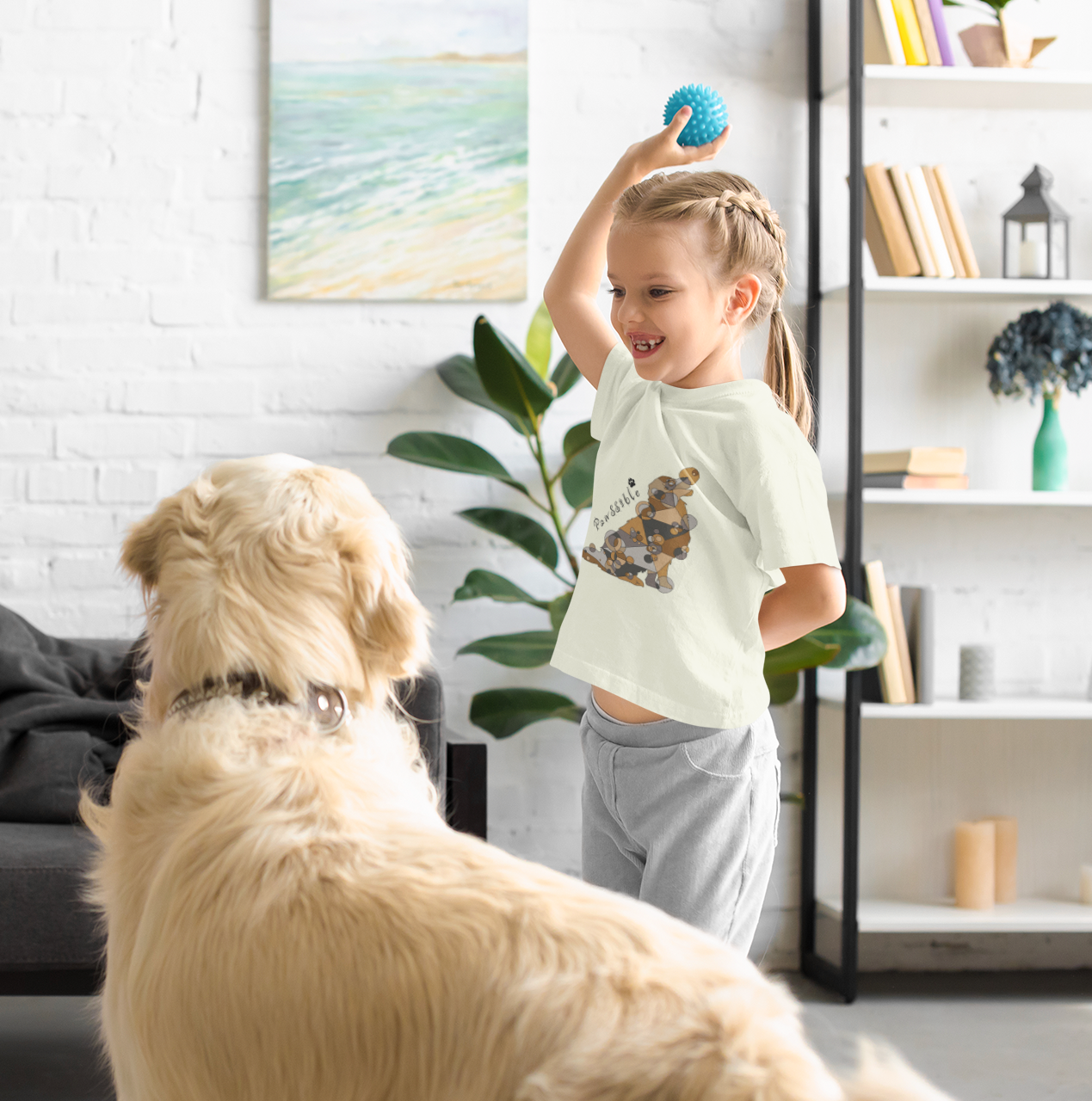 Toddler Unisex Geometric Dog Tee - Pawssible Edition
