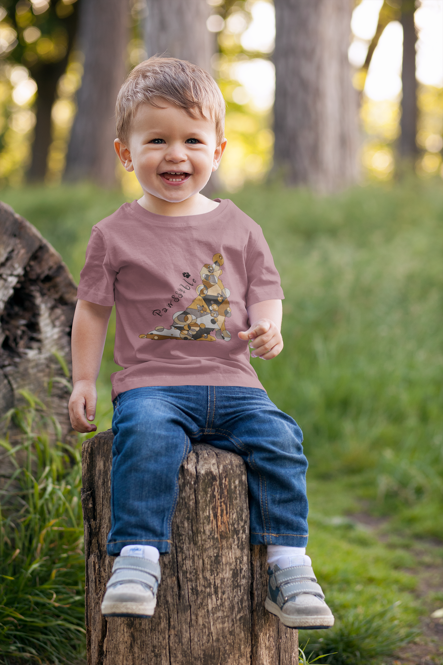 Toddler Unisex Geometric Dog Tee - Pawssible Edition