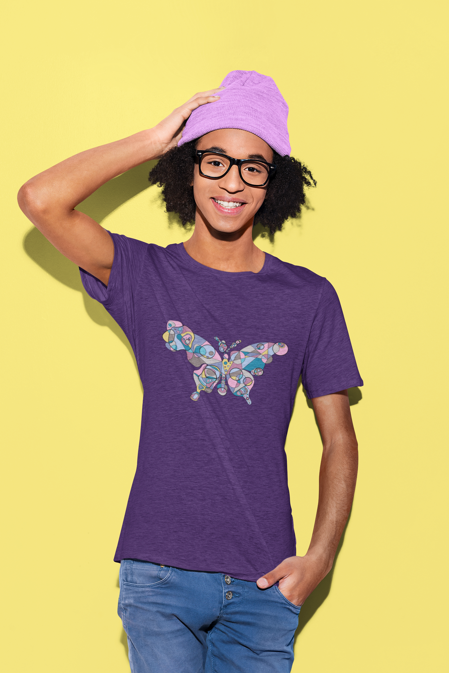 Youth Unisex Geometric Butterfly Tee - Ethereal Edition