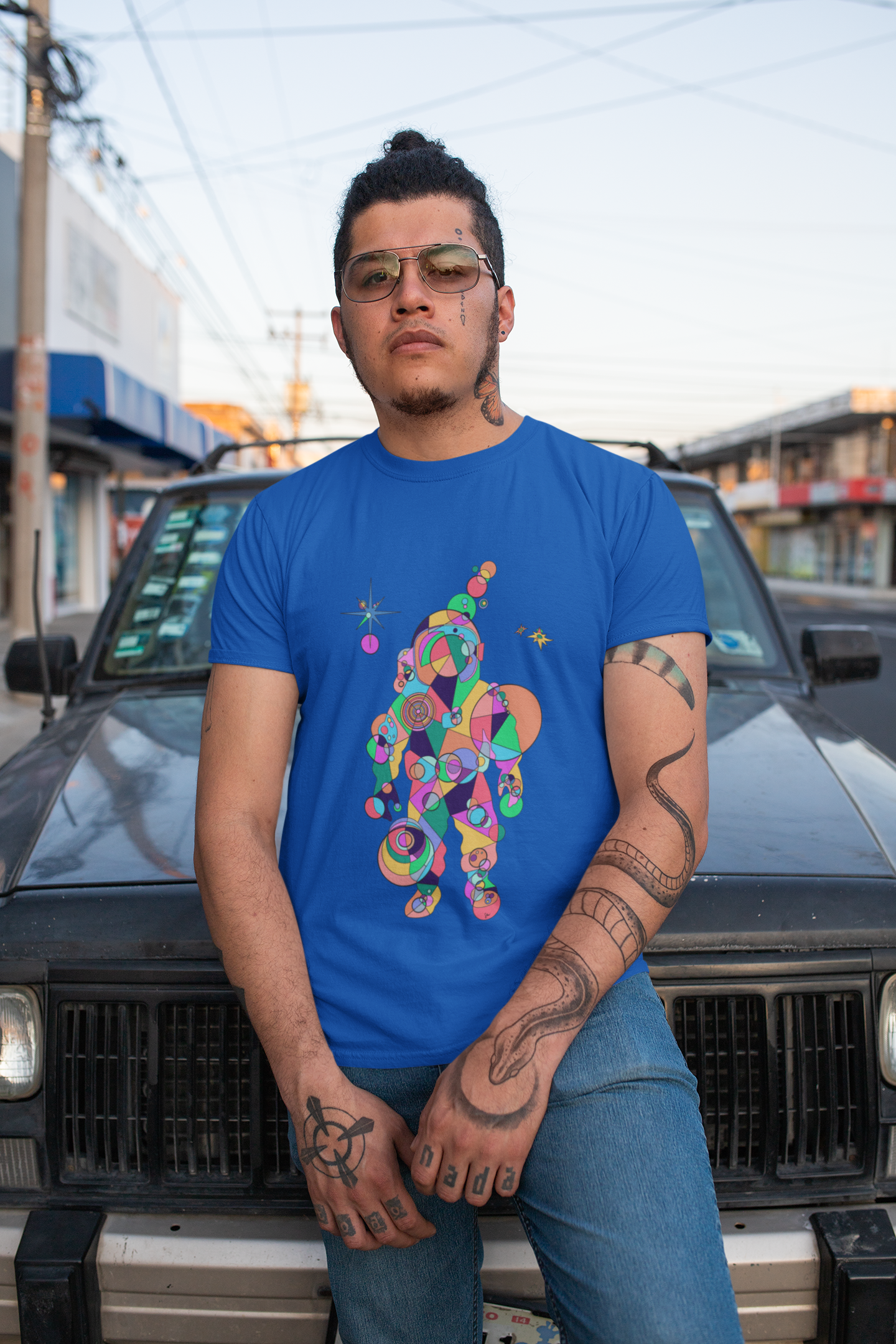 Unisex Geometric Astronaut Tee – Cosmic Explorer Edition