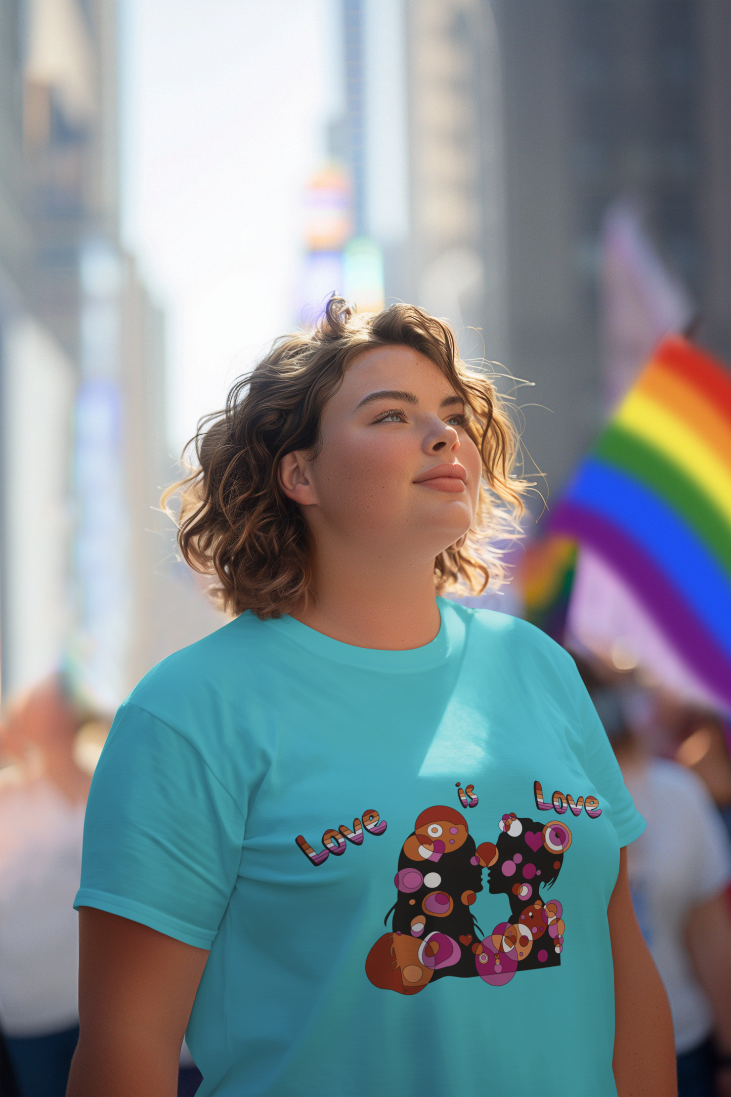 Women’s Geometric Pride Tee - Love is Love Edition