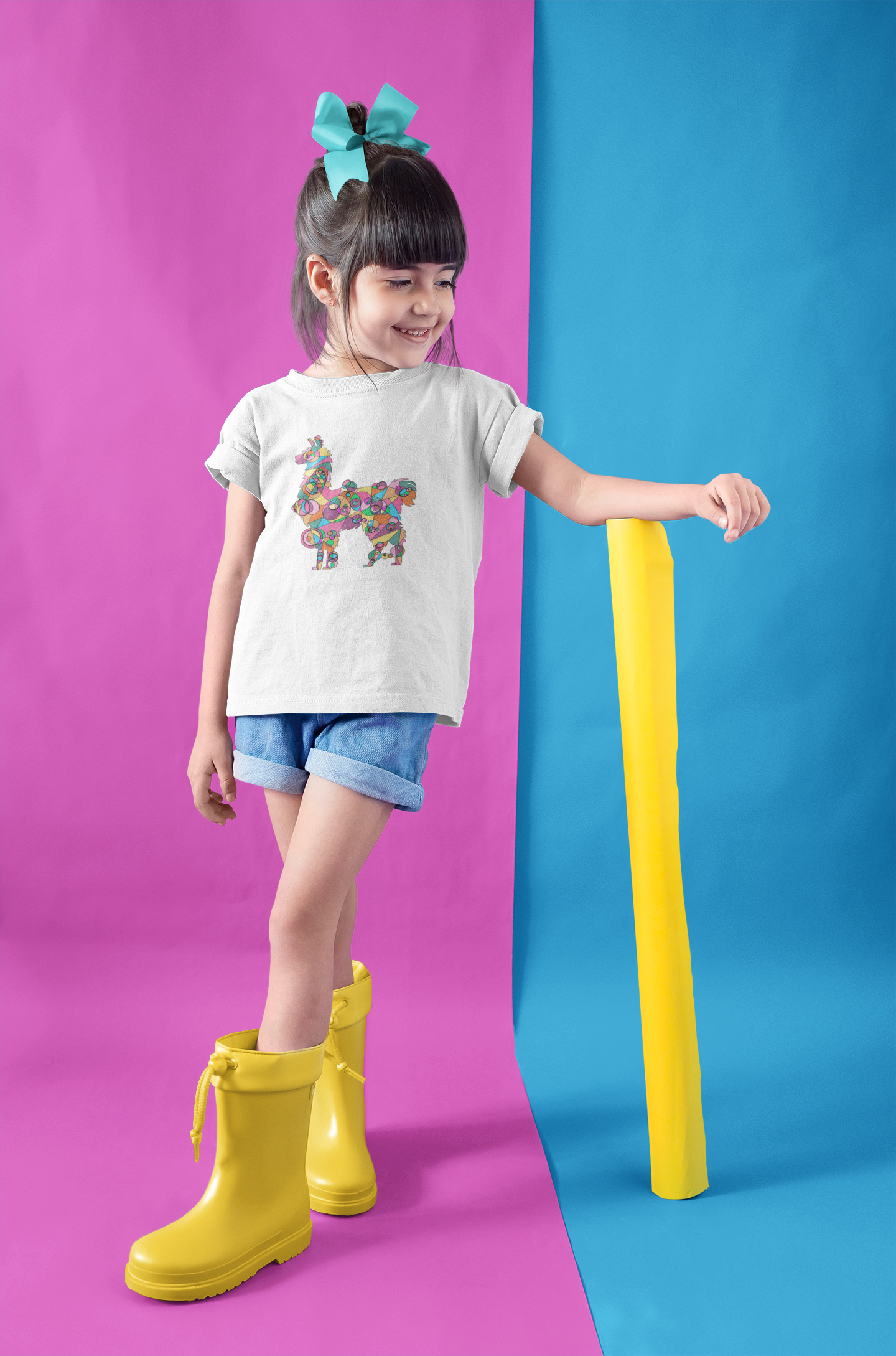 Toddler Unisex Geometric Llama Tee - Andean Joy Edition