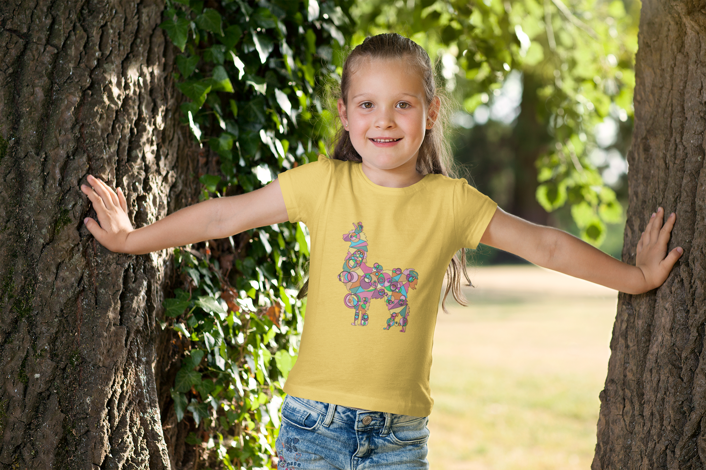 Toddler Unisex Geometric Llama Tee - Andean Joy Edition
