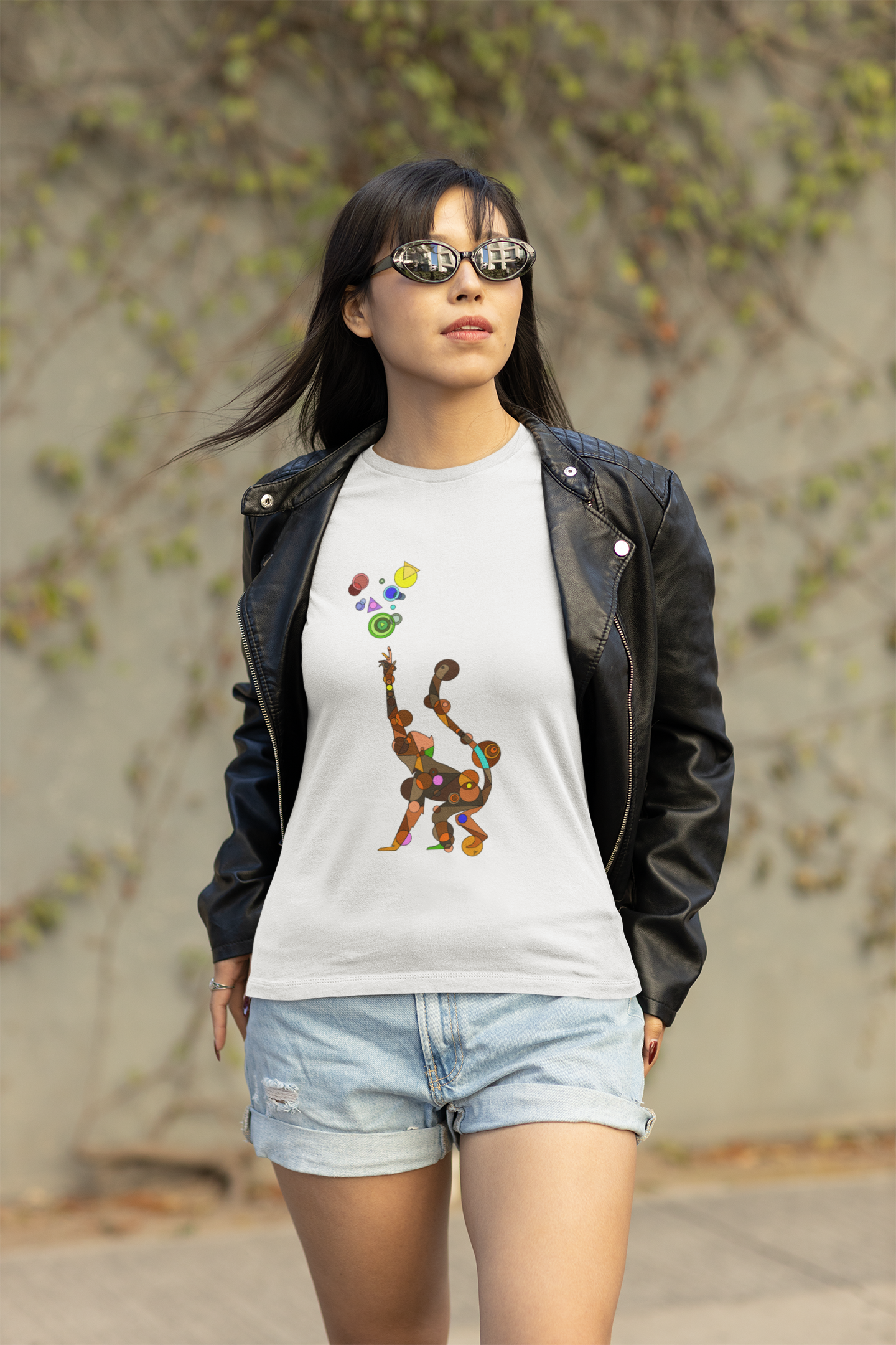 Unisex Geometric Monkey Tee - Cosmic Edition