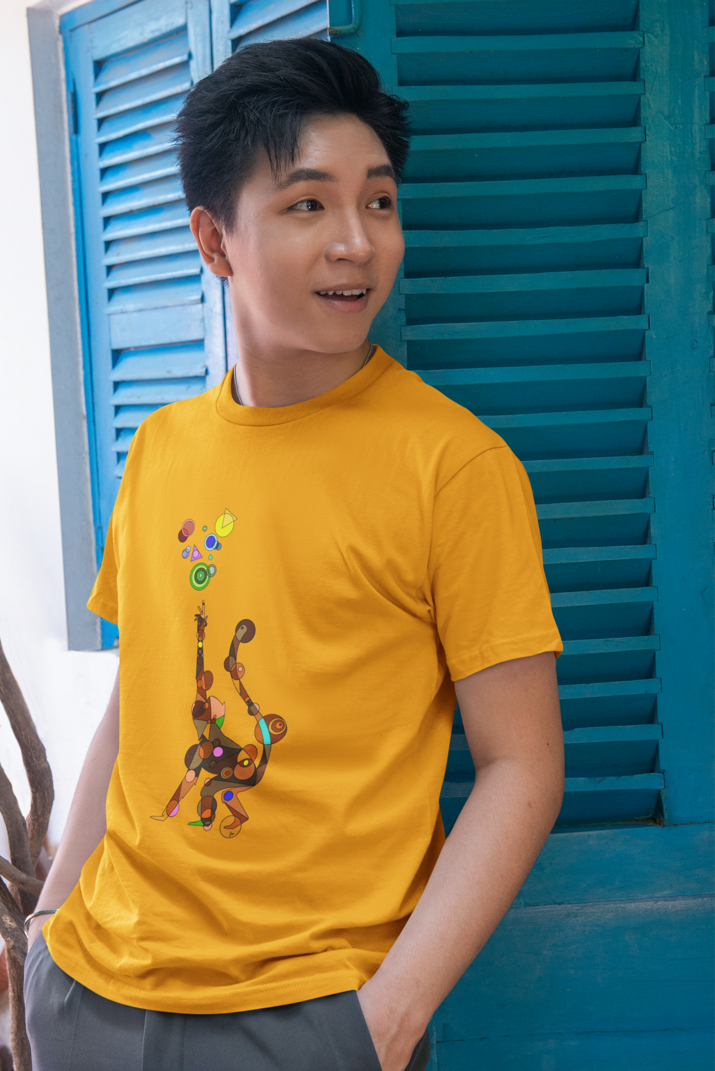 Unisex Geometric Monkey Tee - Cosmic Edition