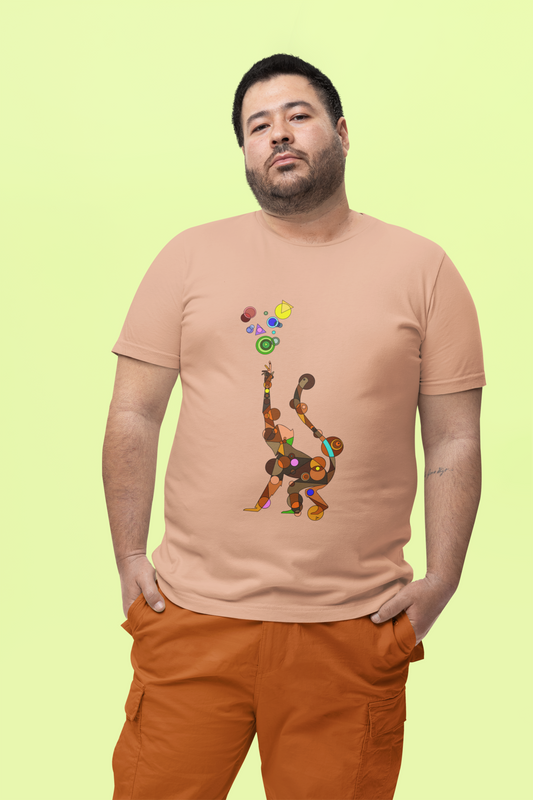 Unisex Geometric Monkey Tee - Cosmic Edition