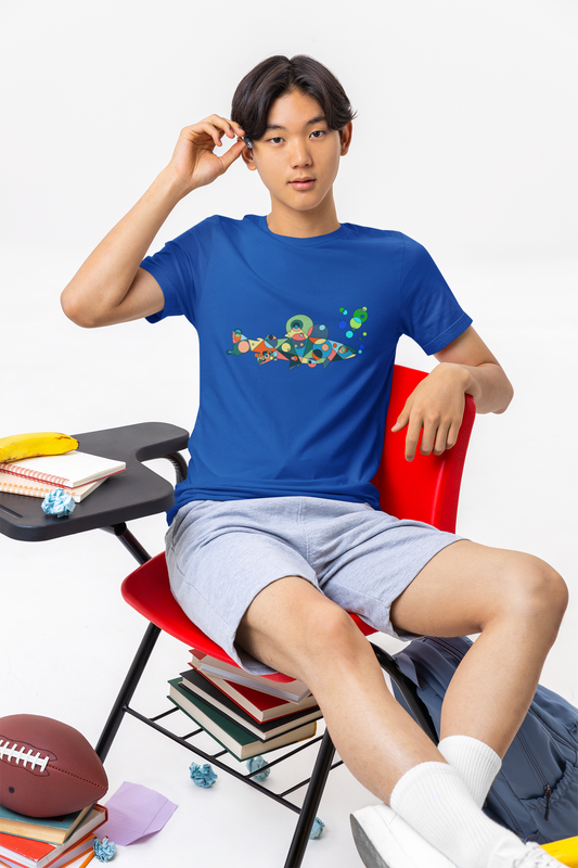 Youth Unisex Geometric Fish Tee - Aquatic Wonder Edition