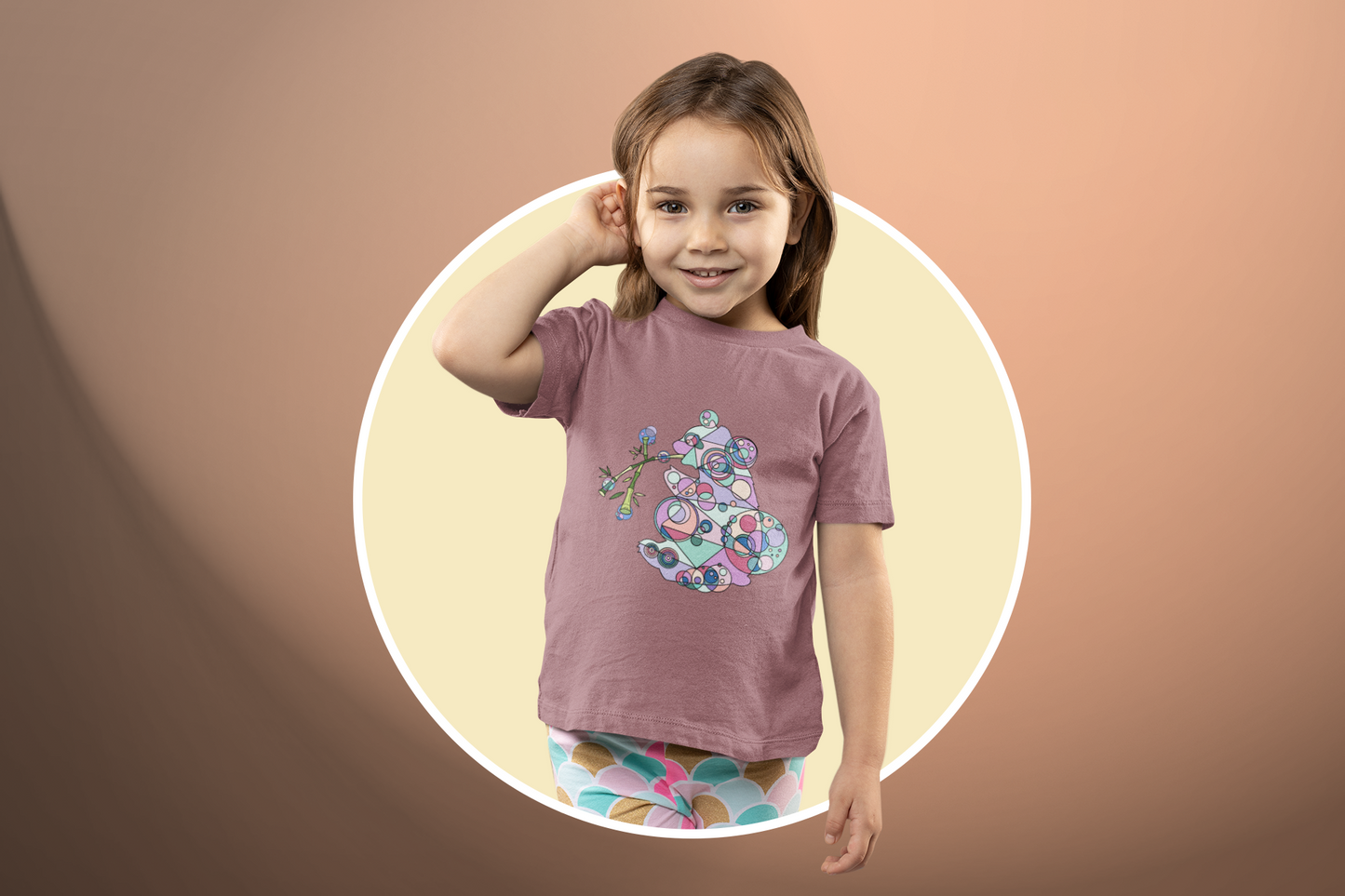 Toddler Unisex Geometric Panda Tee – Cosmic Bamboo Edition