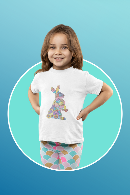 Toddler Unisex Geometric Bunny Tee - Pastel Wonder Edition