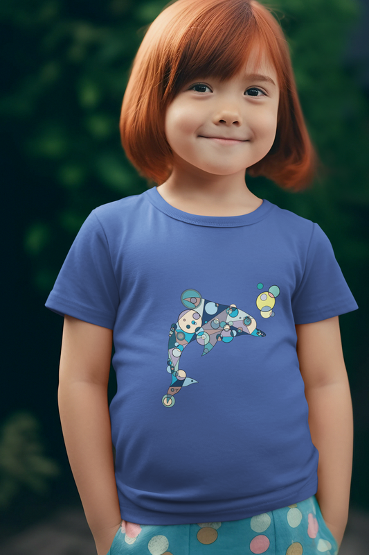Toddler Unisex Geometric Dolphin Tee - Oceanic Wonder Edition
