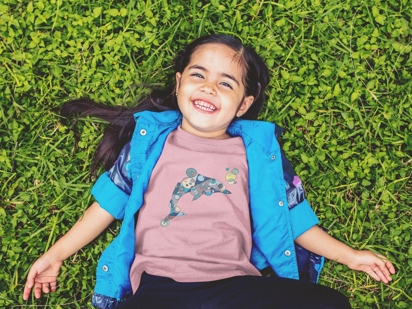 Toddler Unisex Geometric Dolphin Tee - Oceanic Wonder Edition