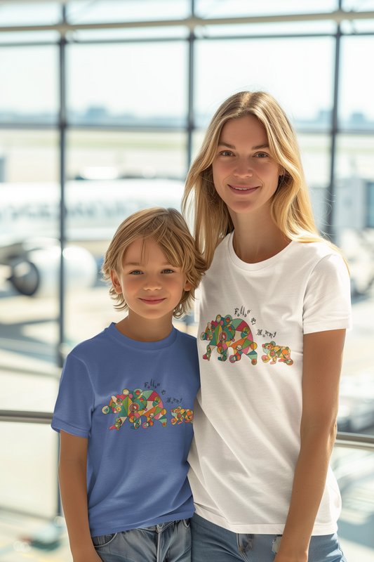 Women's Geometric Mother & Baby Bear Tee - Follow Mommy Edition