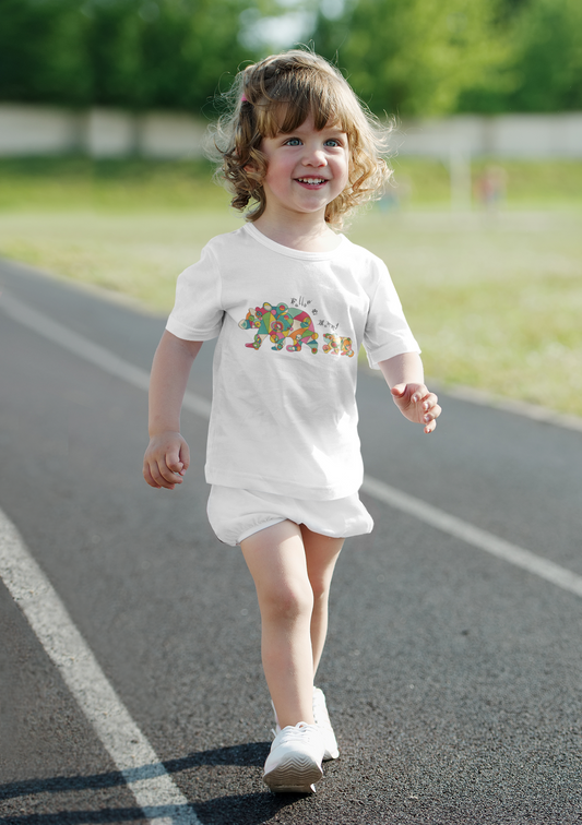 Toddler Unisex Geometric Bear Tee - Follow Mommy Edition