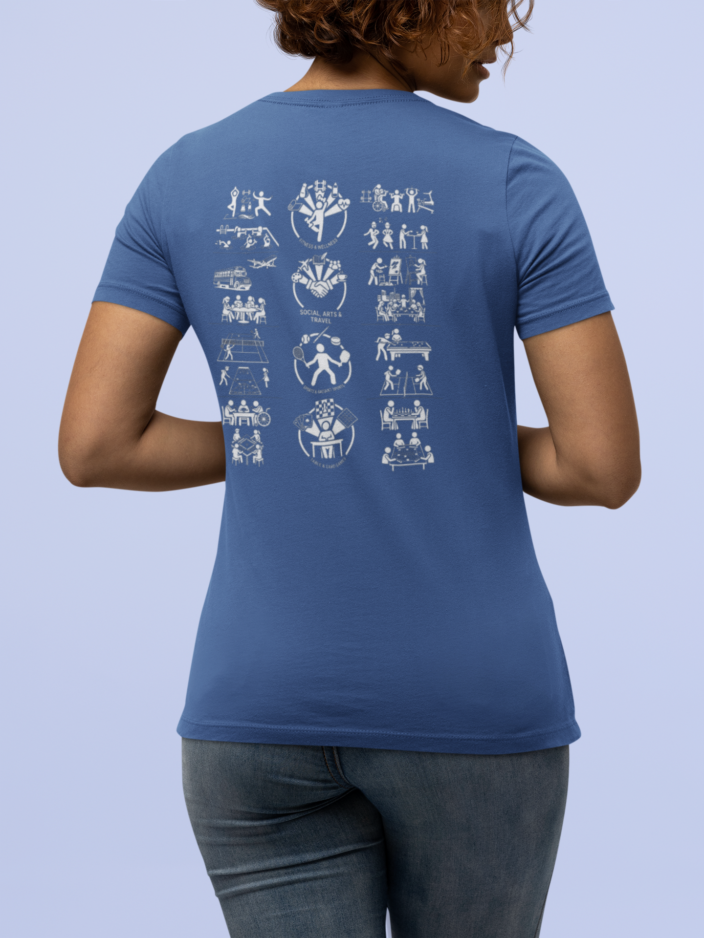 Falls Run Women's Active Living V-Neck Tee (Black & Blue)