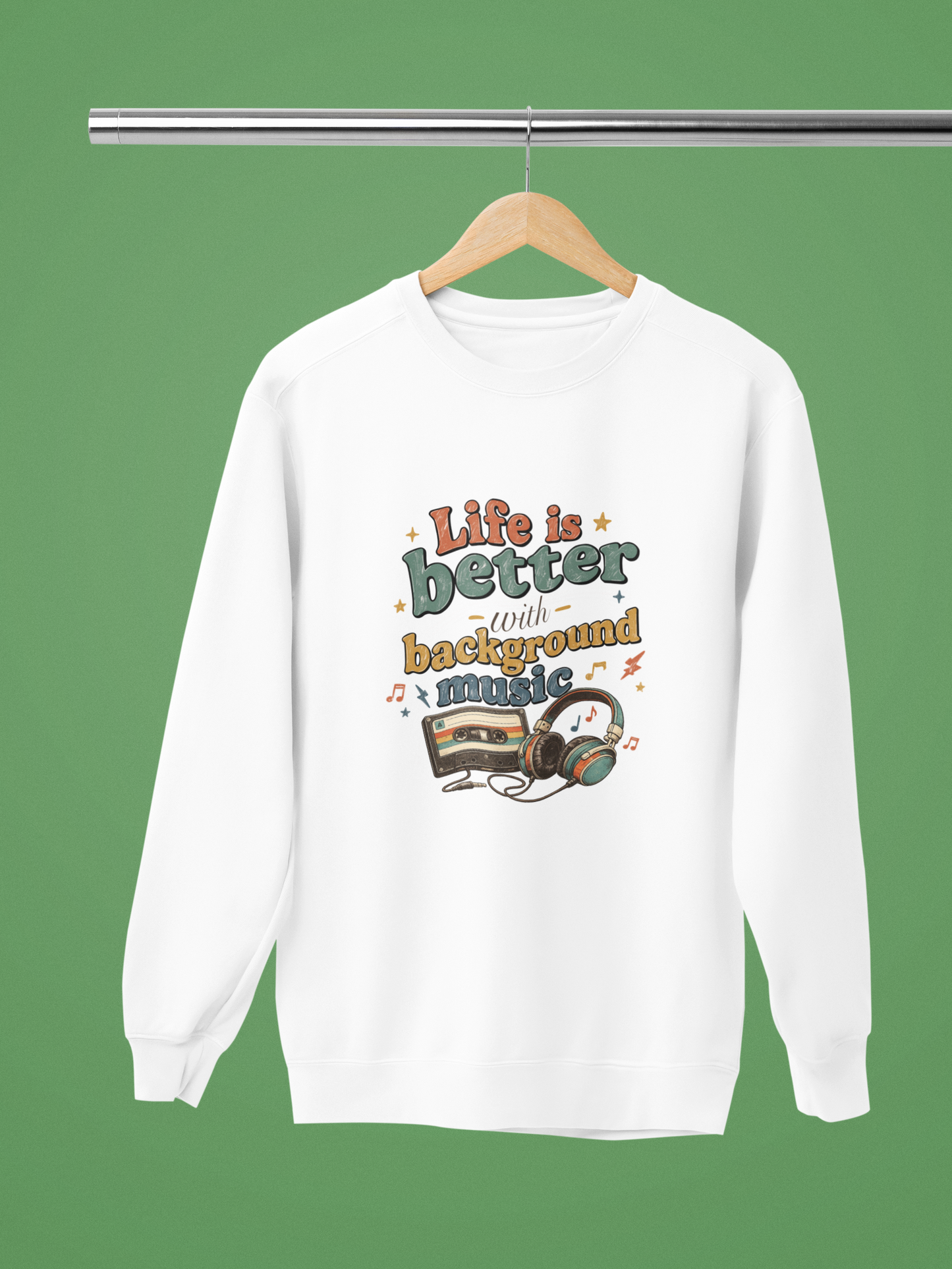 Artistic "Background Music" Unisex Garment-Dyed Sweatshirt