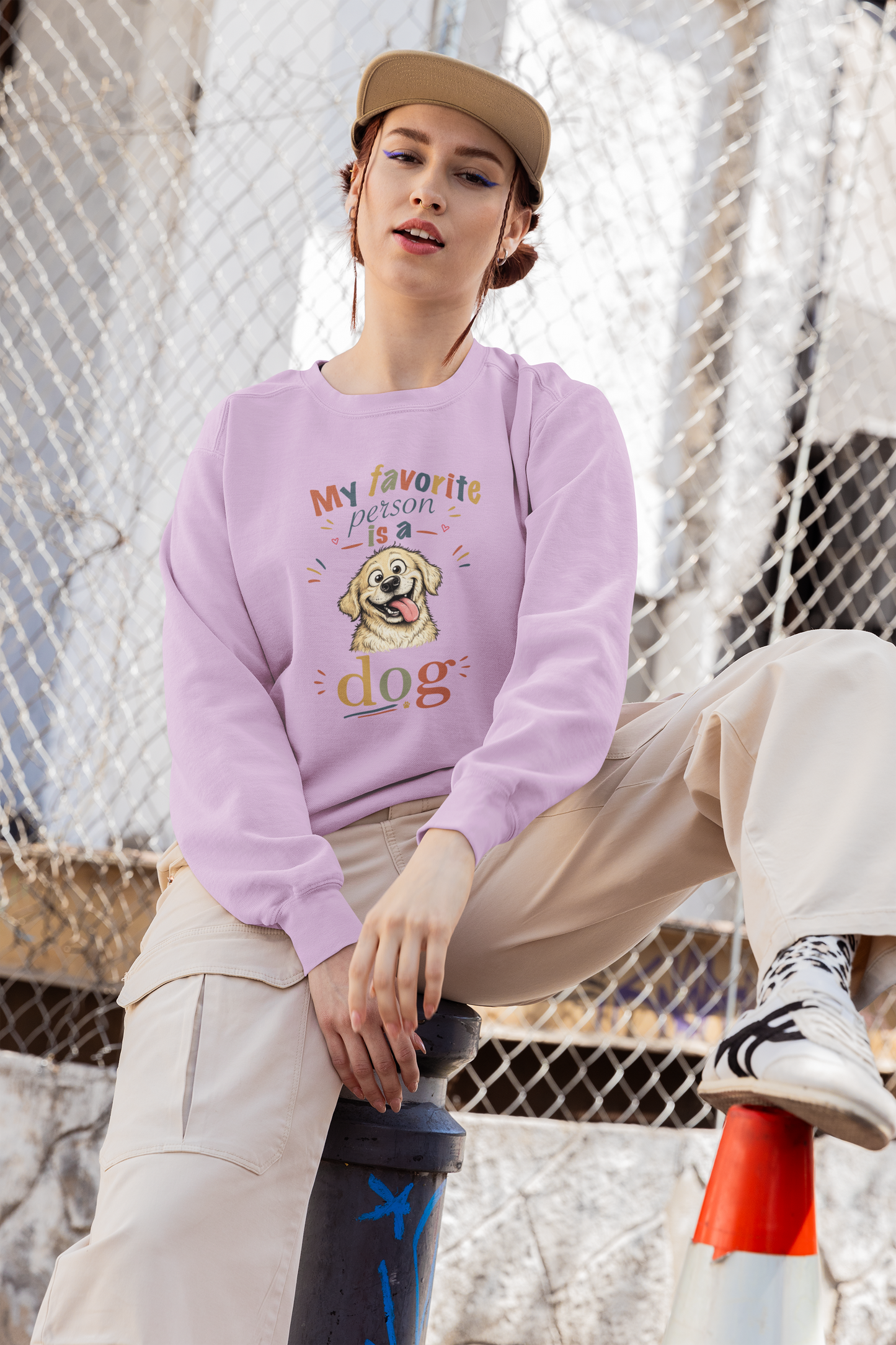 Artistic "Favorite Person Is a Dog" Unisex Garment-Dyed Sweatshirt