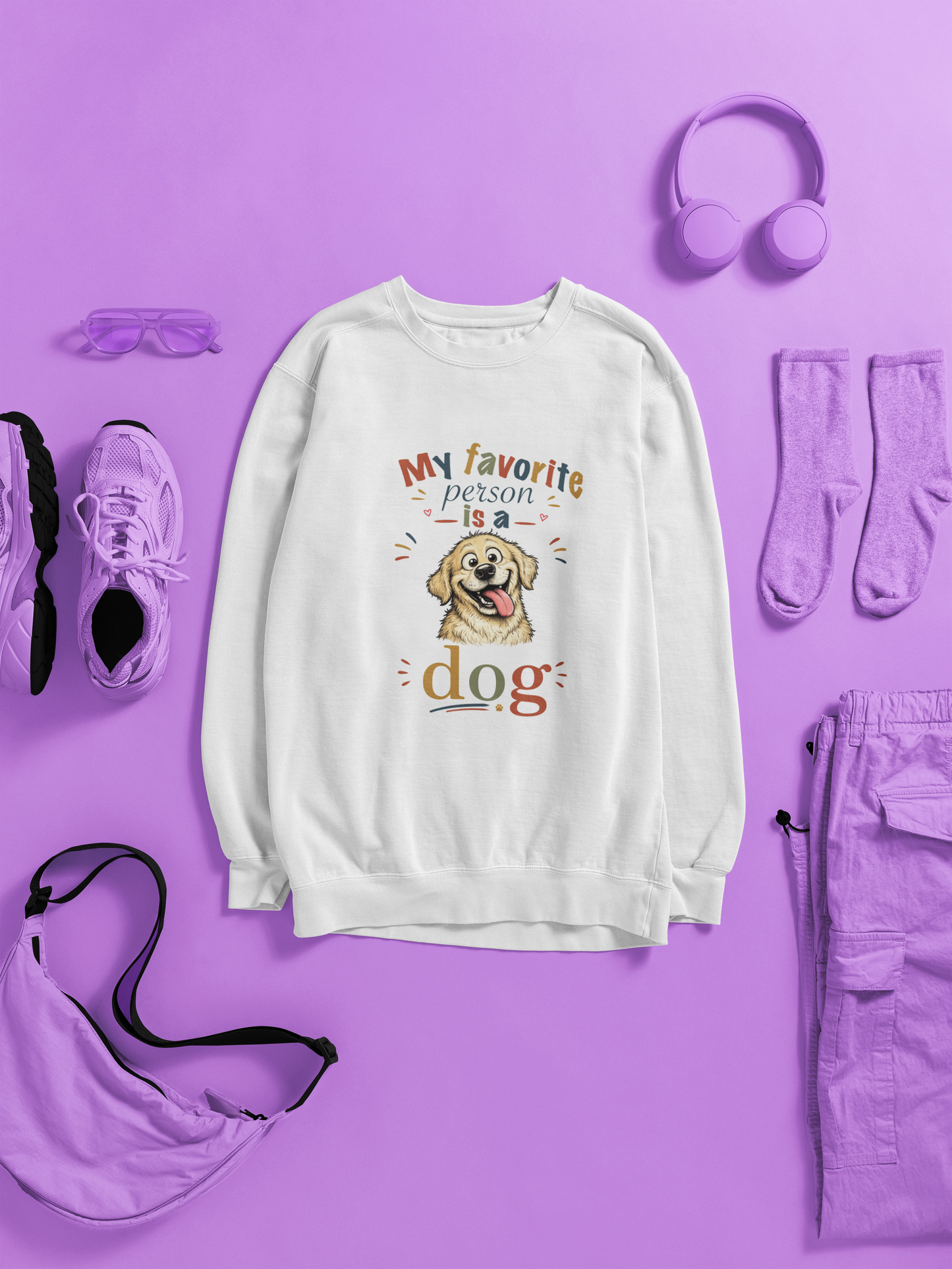 Artistic "Favorite Person Is a Dog" Unisex Garment-Dyed Sweatshirt