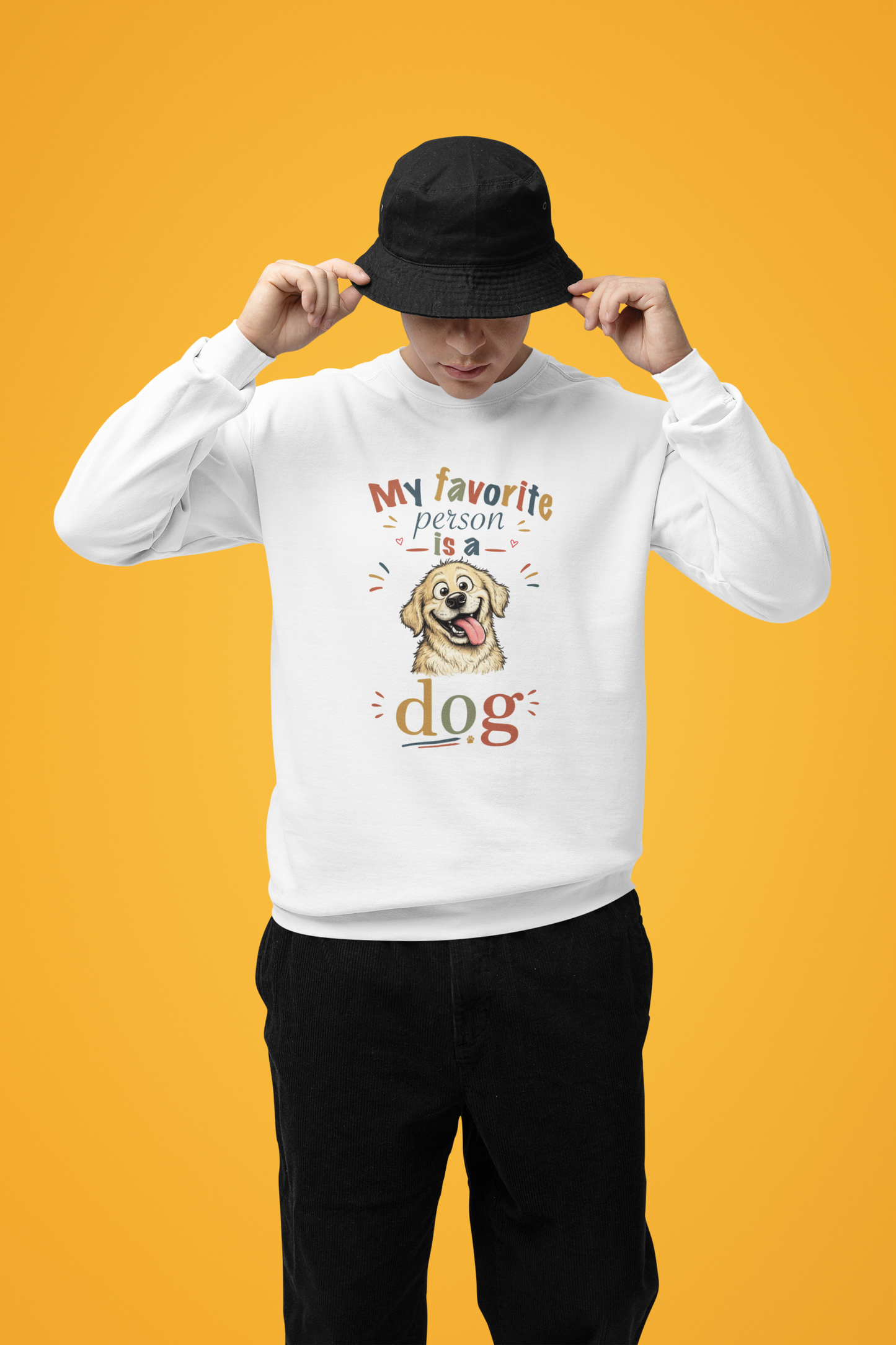 Artistic "Favorite Person Is a Dog" Unisex Garment-Dyed Sweatshirt