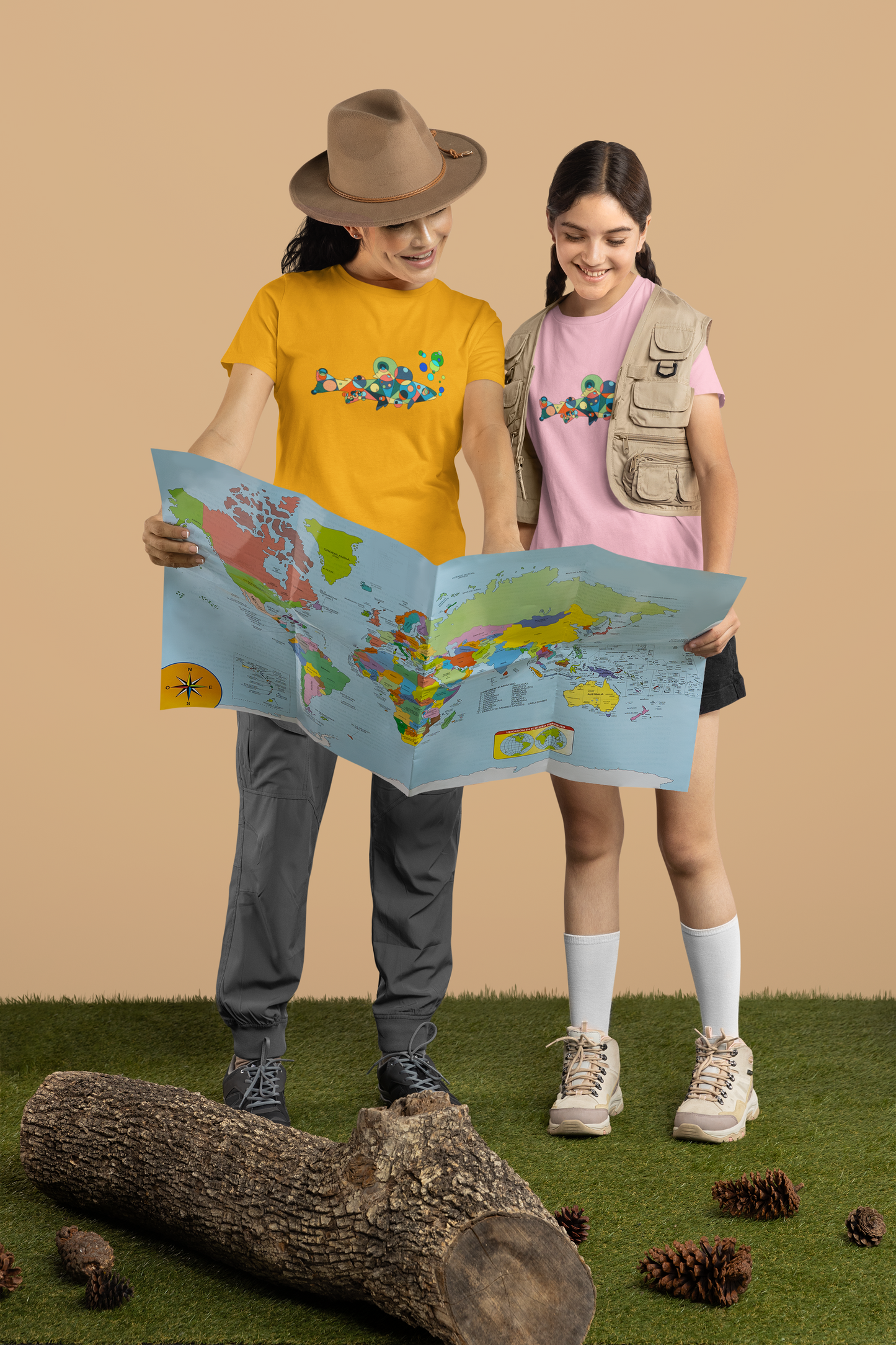 Unisex Geometric Fish Tee – Aquatic Wonder Edition