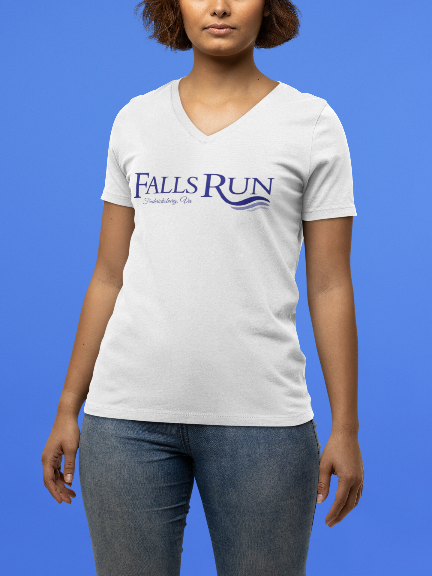 Women's V-Neck Tee Community Classic (Front Logo Only - Plain Back)
