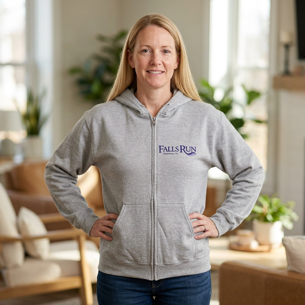 Full-Zip Hooded Sweatshirt Community Classic (Front Logo Only - Plain Back)