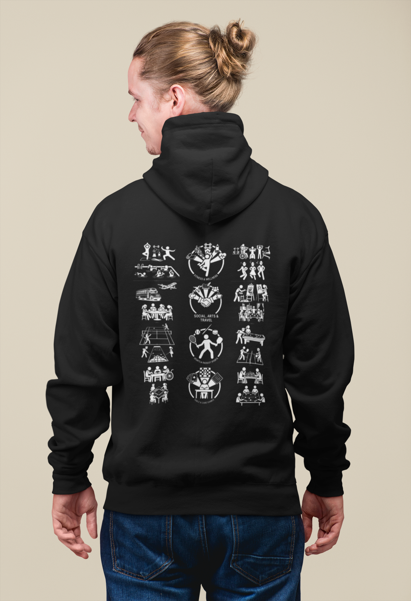Full-Zip Hooded Sweatshirt Community Activities (Front Logo & Back Design)