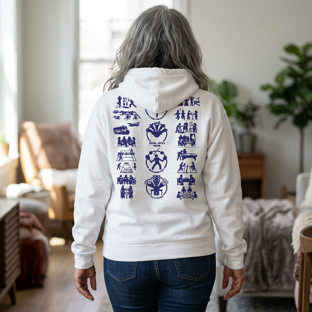 Full-Zip Hooded Sweatshirt Community Activities (Front Logo & Back Design)