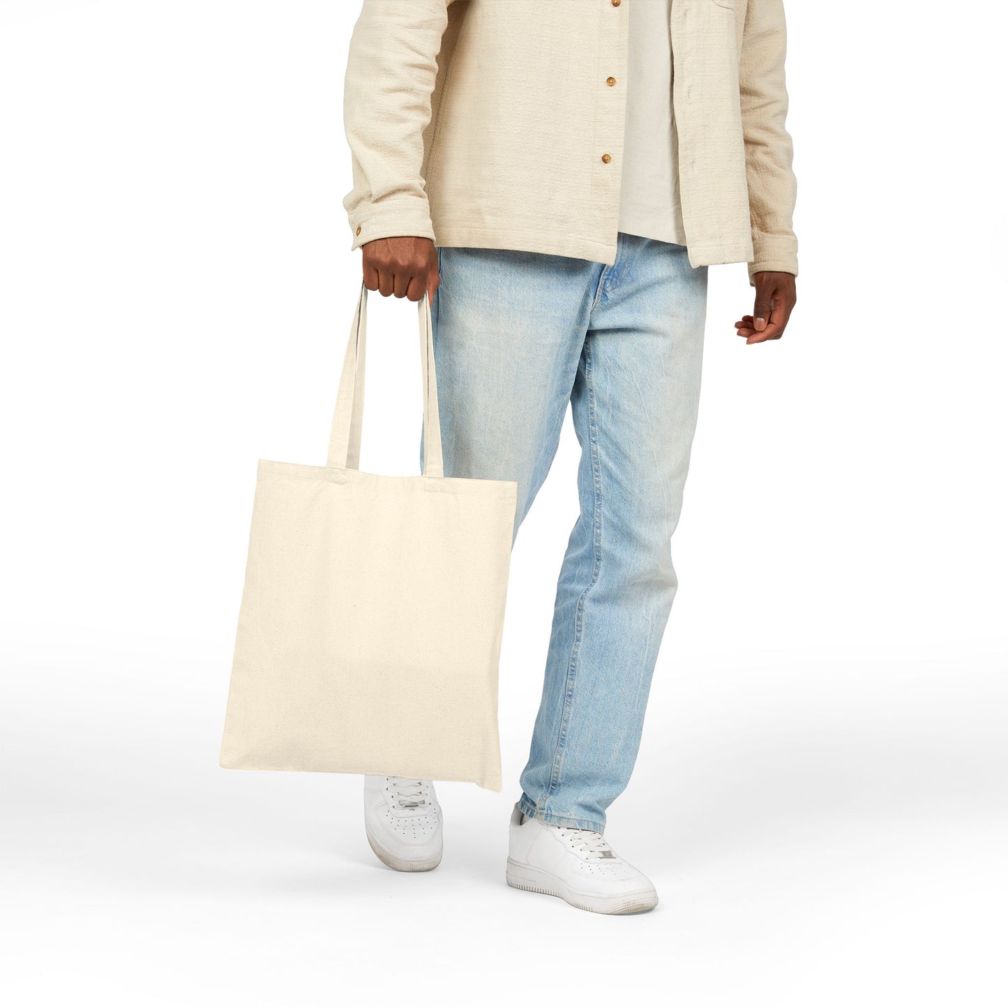Geometric Wolf Cotton Canvas Tote – Cosmic Edition