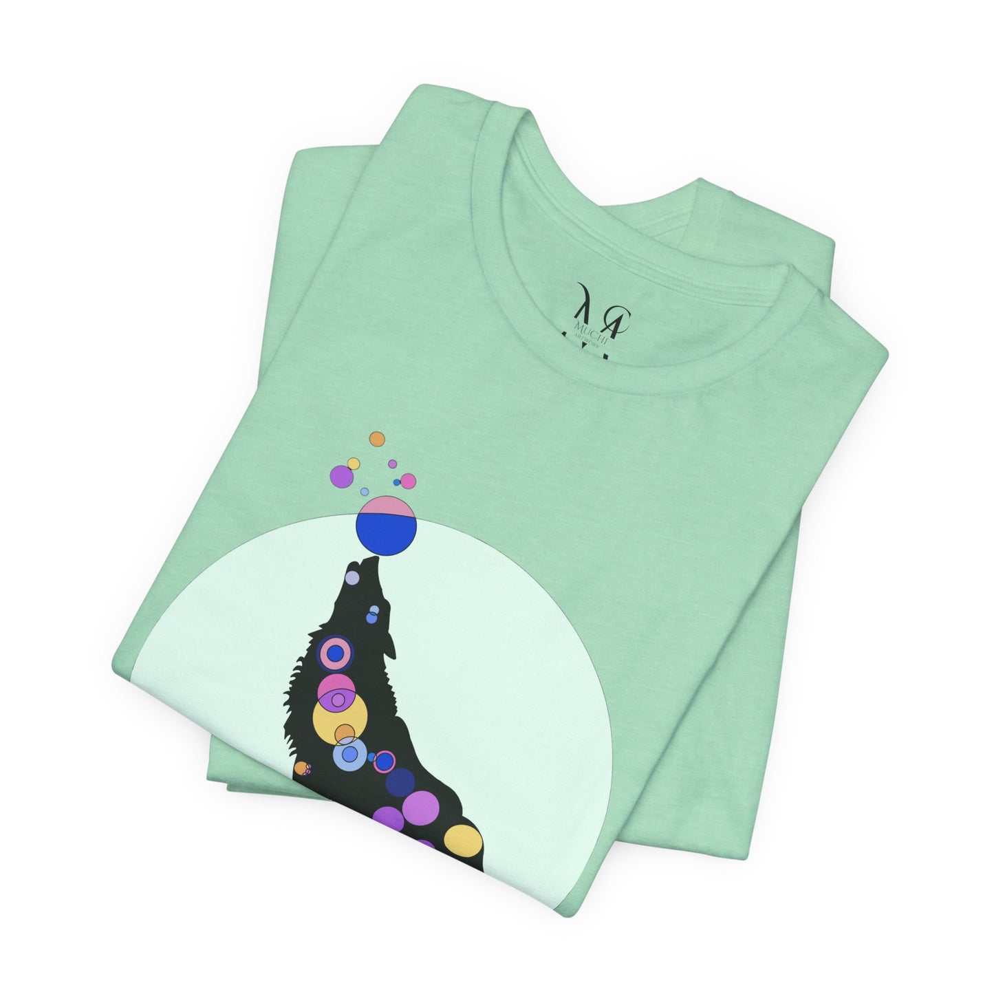 Unisex Geometric Wolf Tee - Cosmic Edition