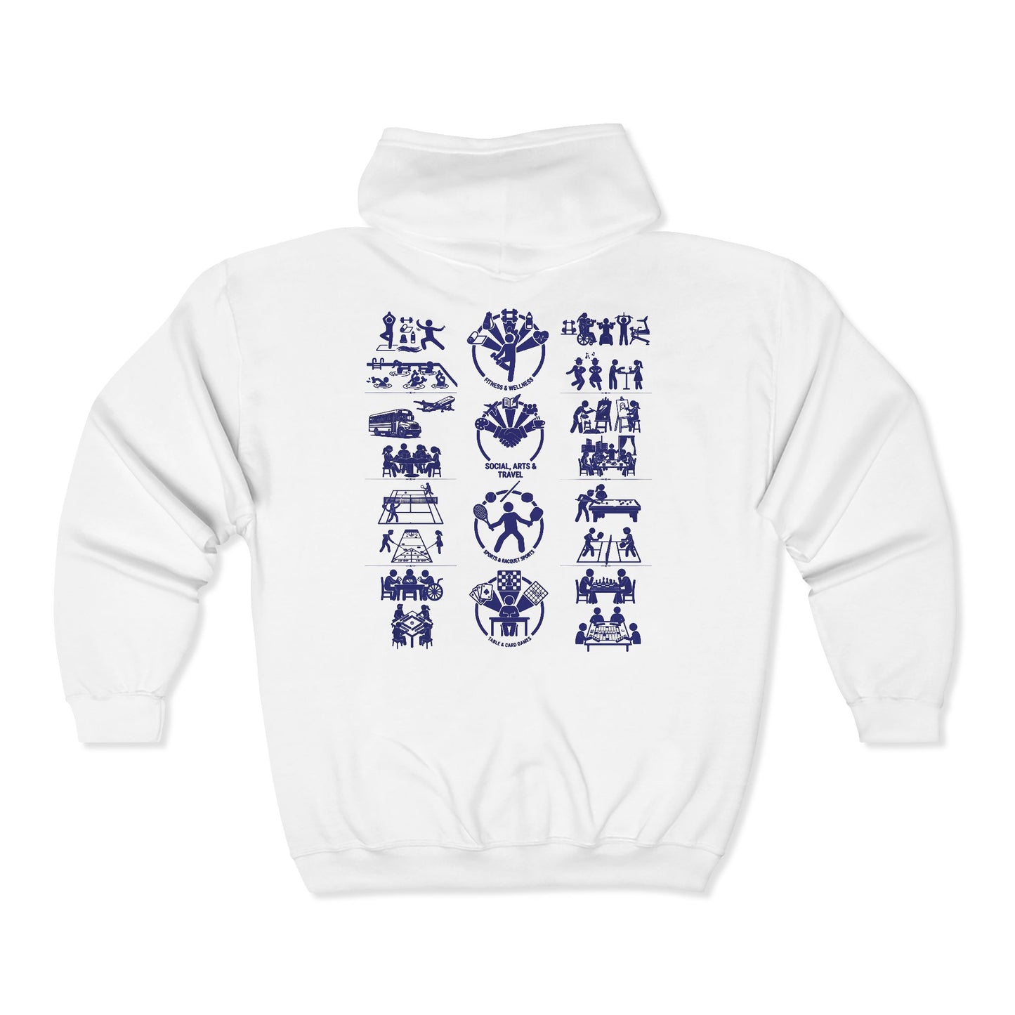 Full-Zip Hooded Sweatshirt Community Activities (Front Logo & Back Design)