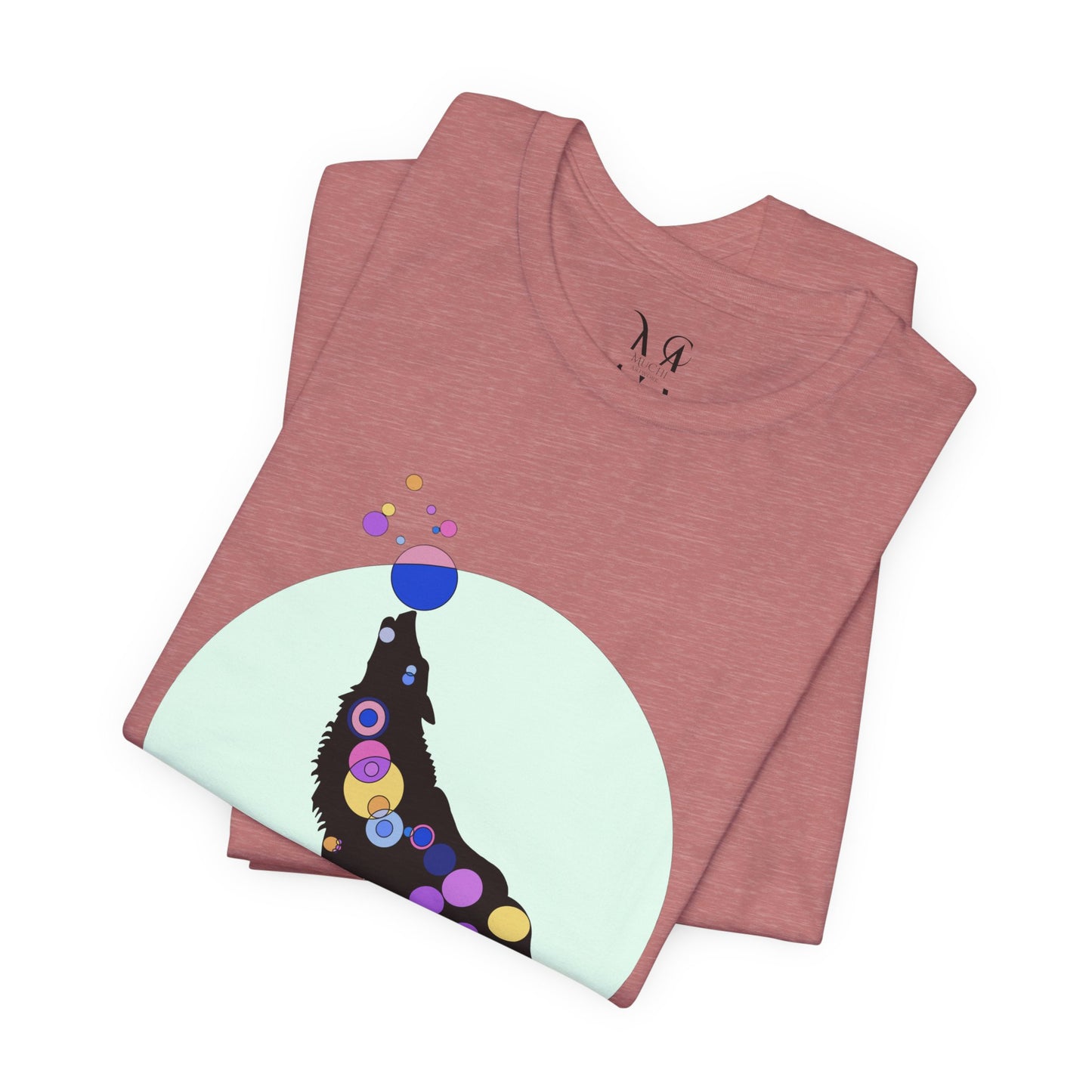 Unisex Geometric Wolf Tee - Cosmic Edition