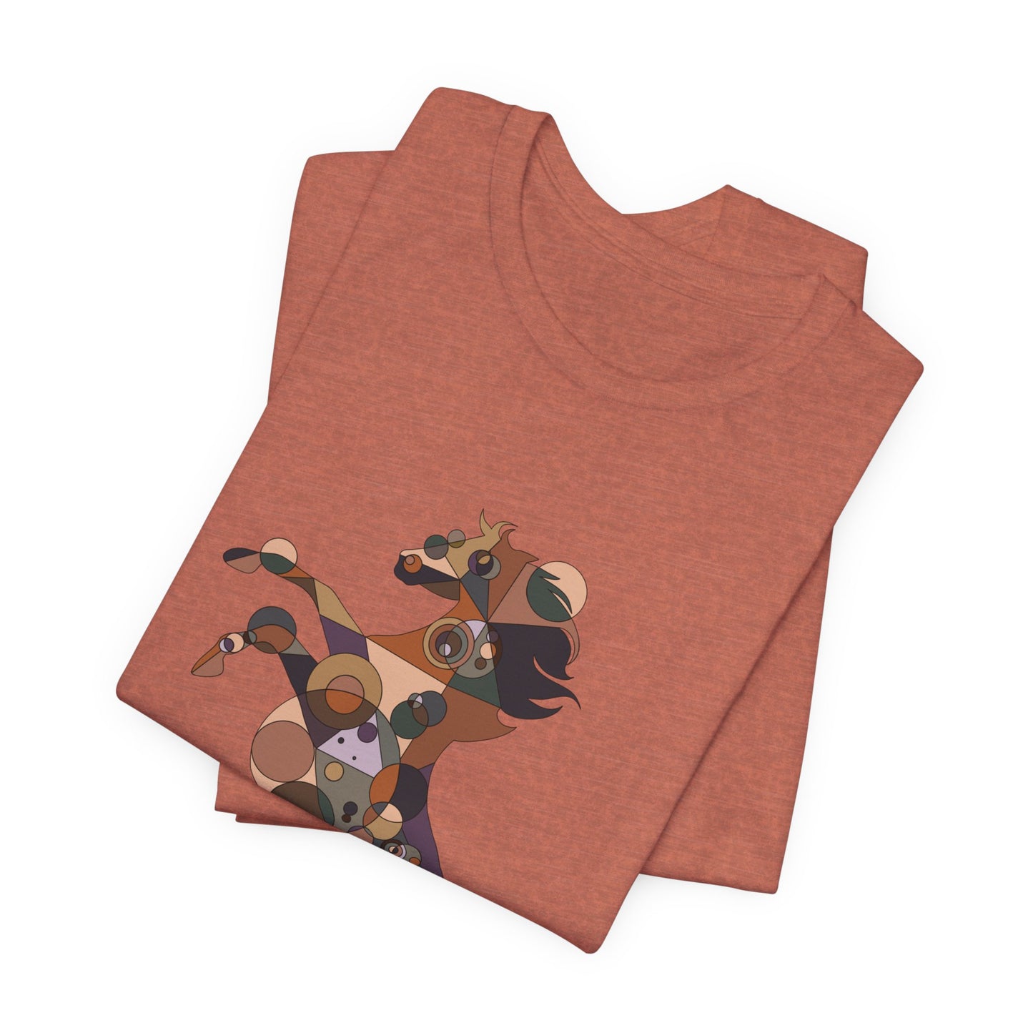 Unisex Geometric Horse Tee - Equine Mosaic Edition