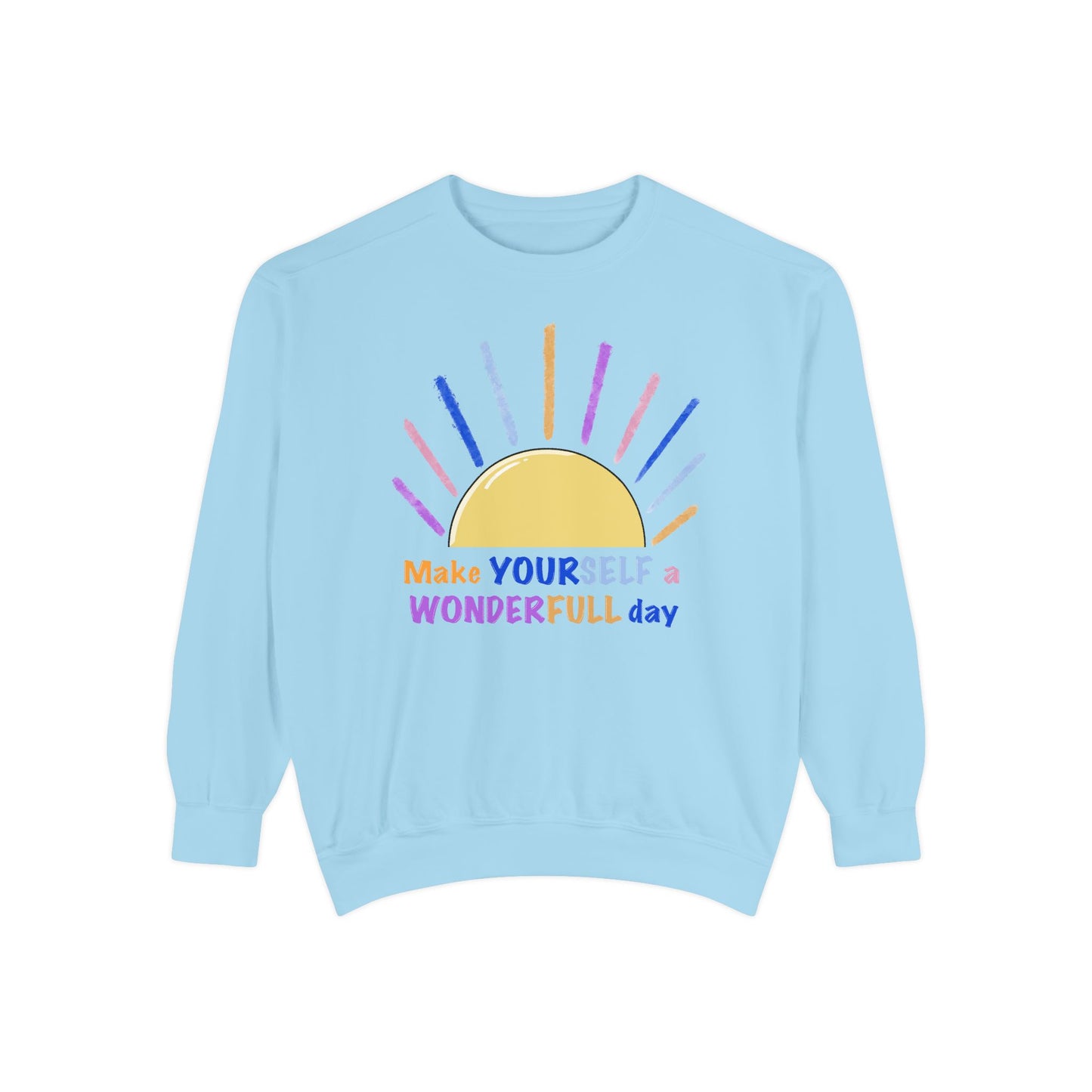 Artistic "Wonderfull Day" Unisex Garment-Dyed Sweatshirt