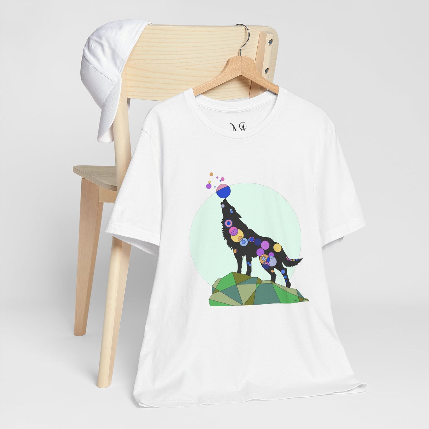 Unisex Geometric Wolf Tee - Cosmic Edition