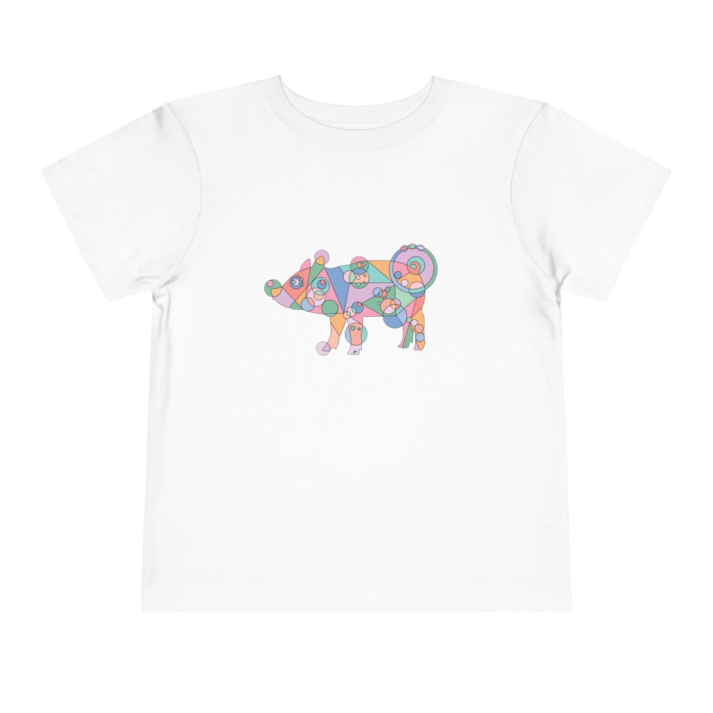 Toddler Unisex Geometric Pig Tee - Pastel Whimsy Edition