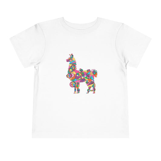 Toddler Unisex Geometric Llama Tee - Andean Joy Edition