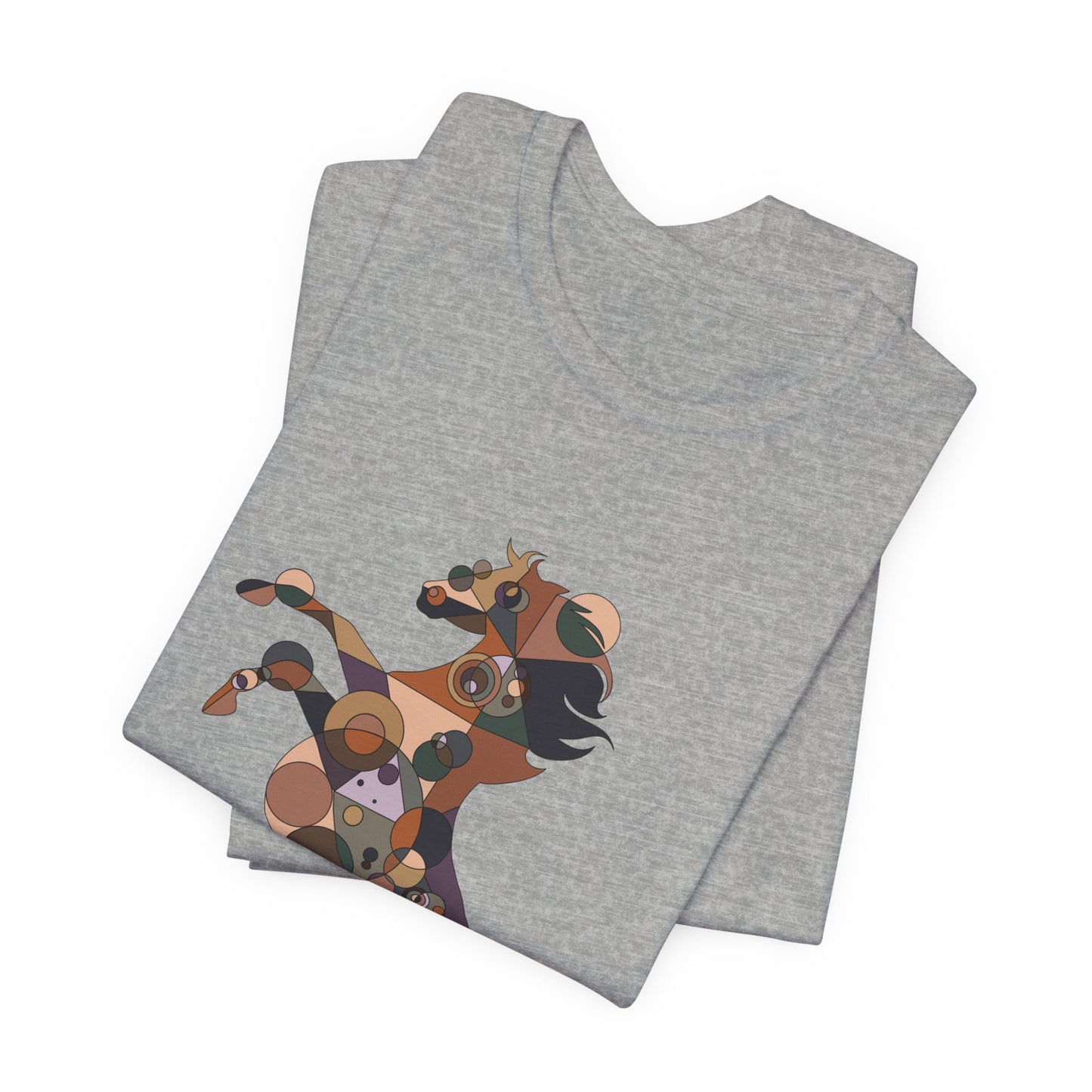 Unisex Geometric Horse Tee - Equine Mosaic Edition