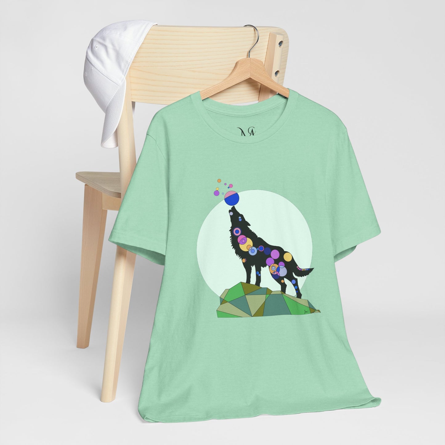Unisex Geometric Wolf Tee - Cosmic Edition