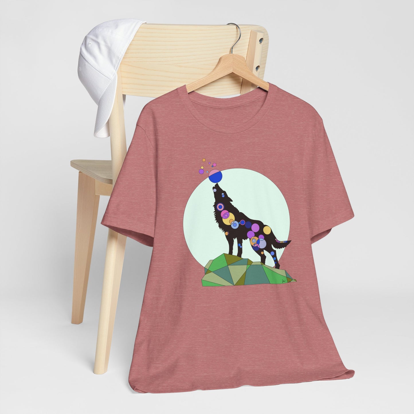 Unisex Geometric Wolf Tee - Cosmic Edition