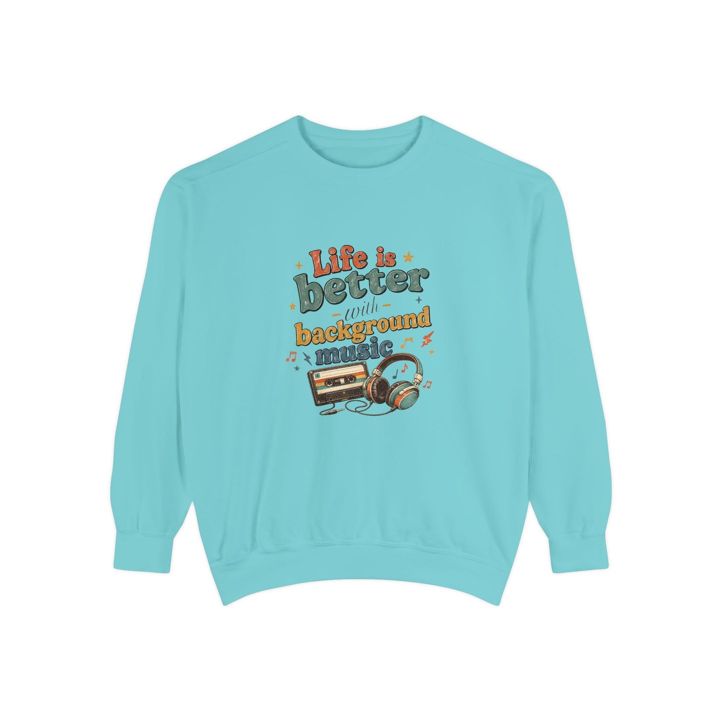 Artistic "Background Music" Unisex Garment-Dyed Sweatshirt