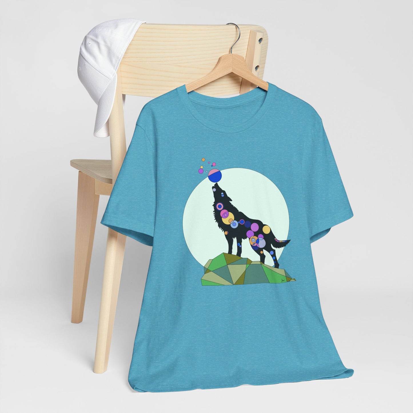 Unisex Geometric Wolf Tee - Cosmic Edition