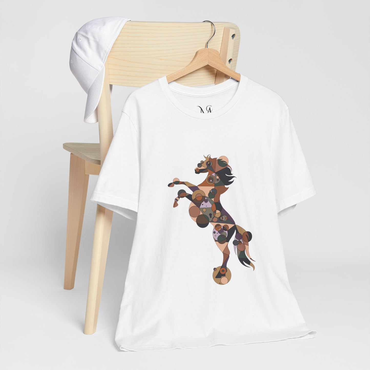 Unisex Geometric Horse Tee - Equine Mosaic Edition