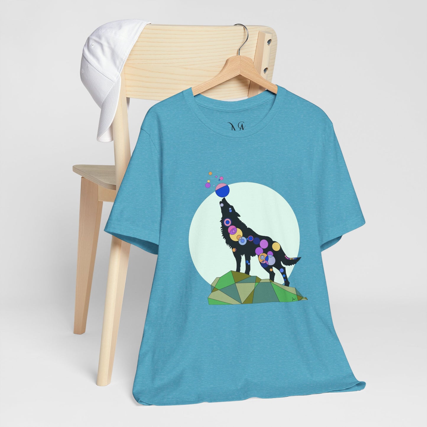 Unisex Geometric Wolf Tee - Cosmic Edition