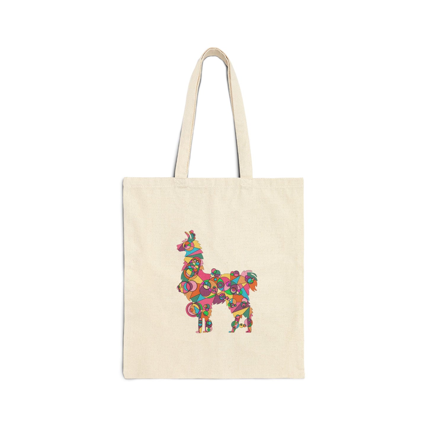 Geometric Llama Cotton Canvas Tote – Andean Joy Edition
