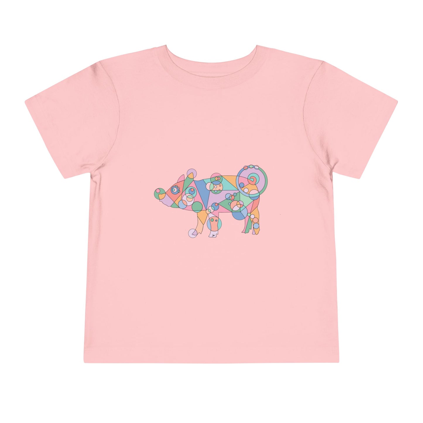 Toddler Unisex Geometric Pig Tee - Pastel Whimsy Edition