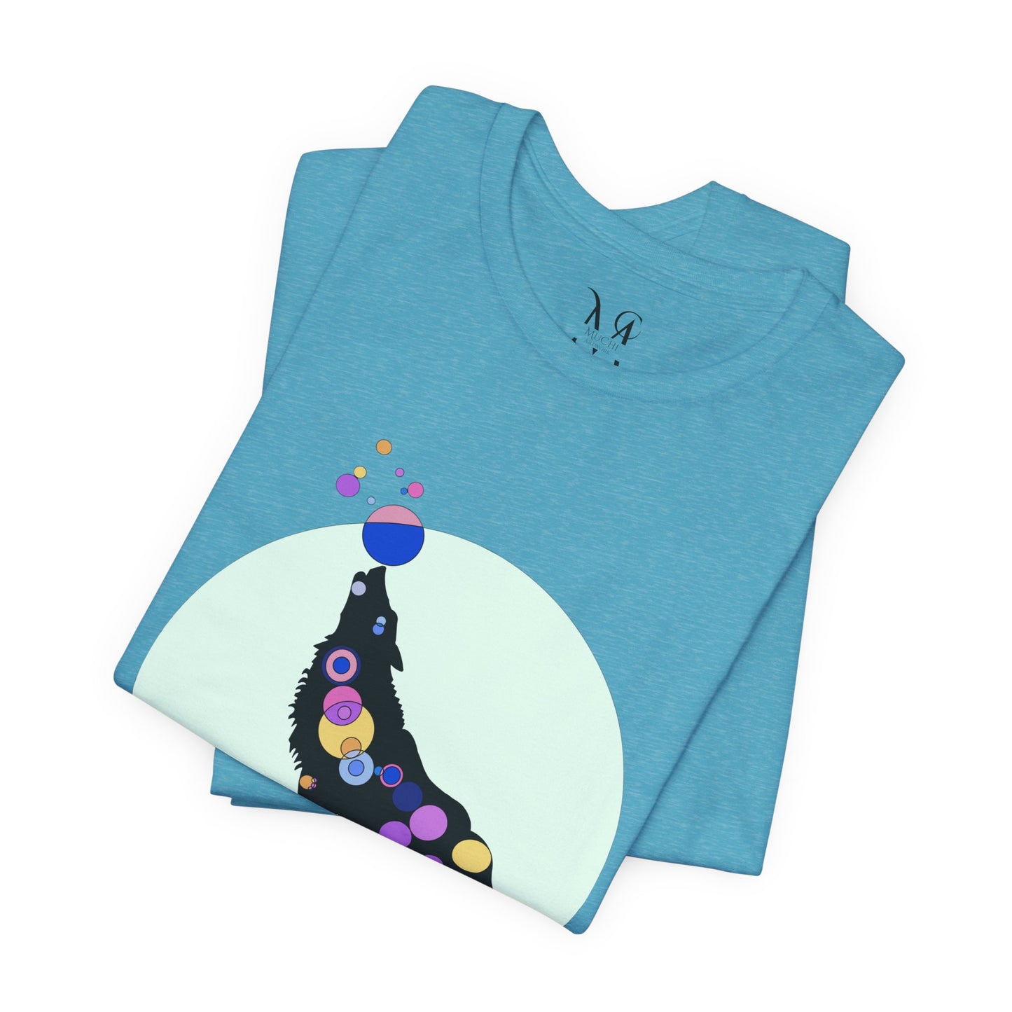 Unisex Geometric Wolf Tee - Cosmic Edition
