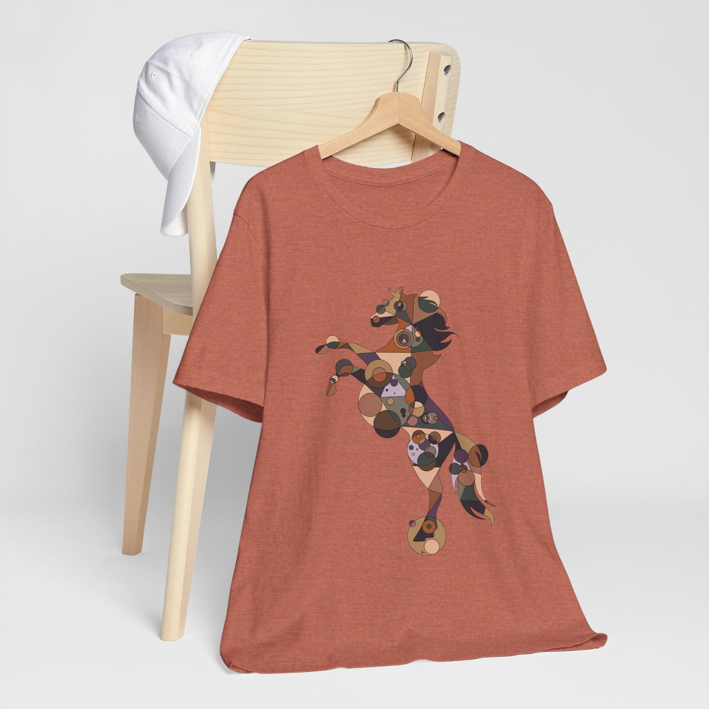 Unisex Geometric Horse Tee - Equine Mosaic Edition