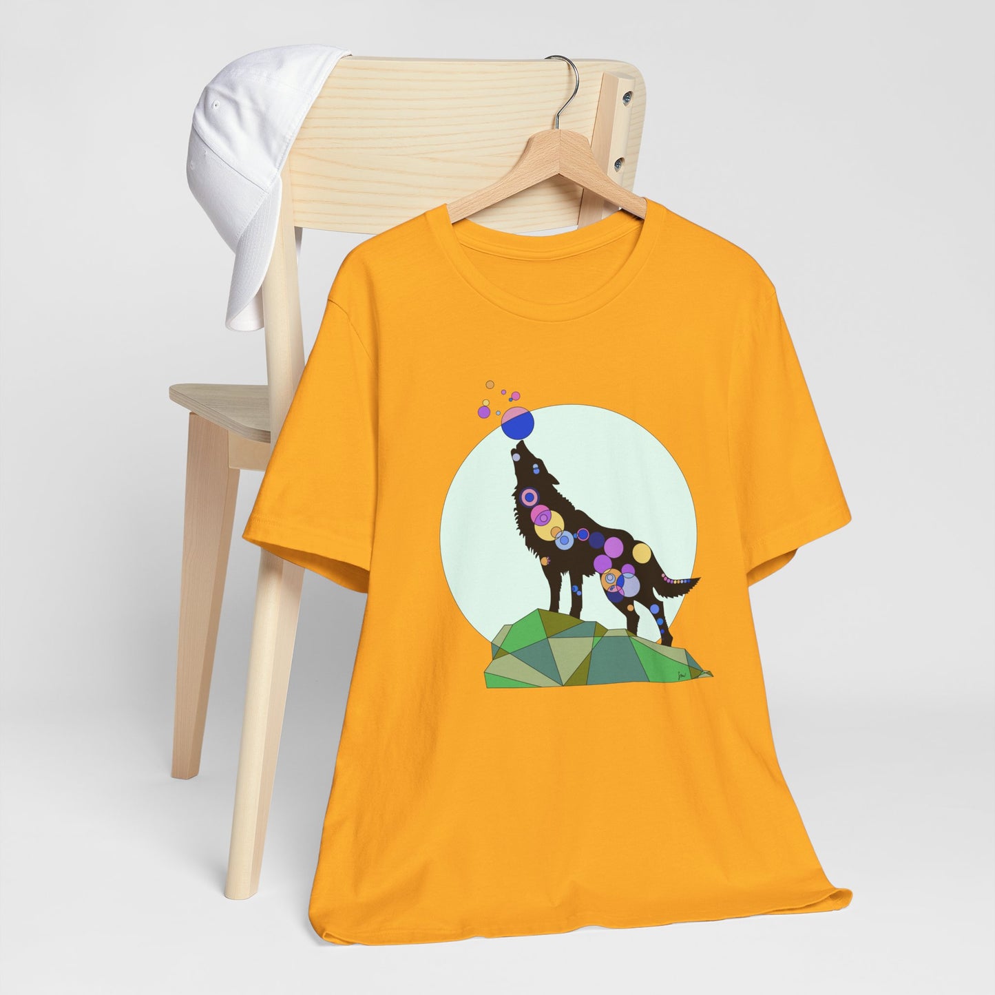 Unisex Geometric Wolf Tee - Cosmic Edition