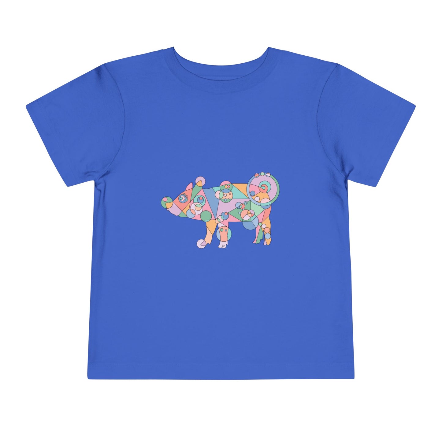 Toddler Unisex Geometric Pig Tee - Pastel Whimsy Edition
